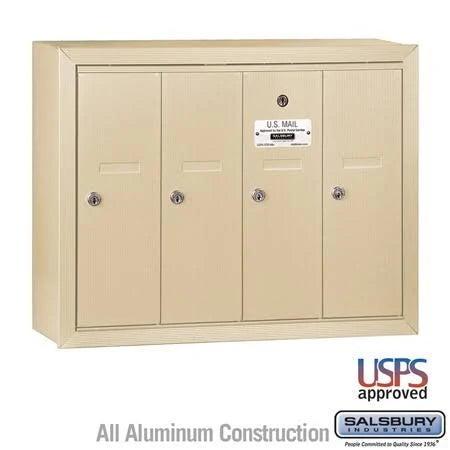 Bronze-Vertical Mailbox, Surface Mounted, 4 Doors L500183