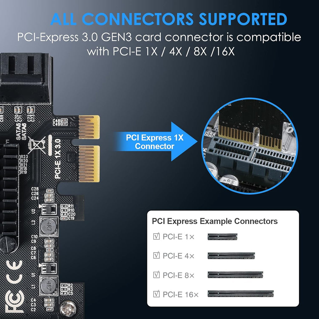 PCIe SATA Card 2 Ports, 6Gbps SATA 3.0 Controller Card S599