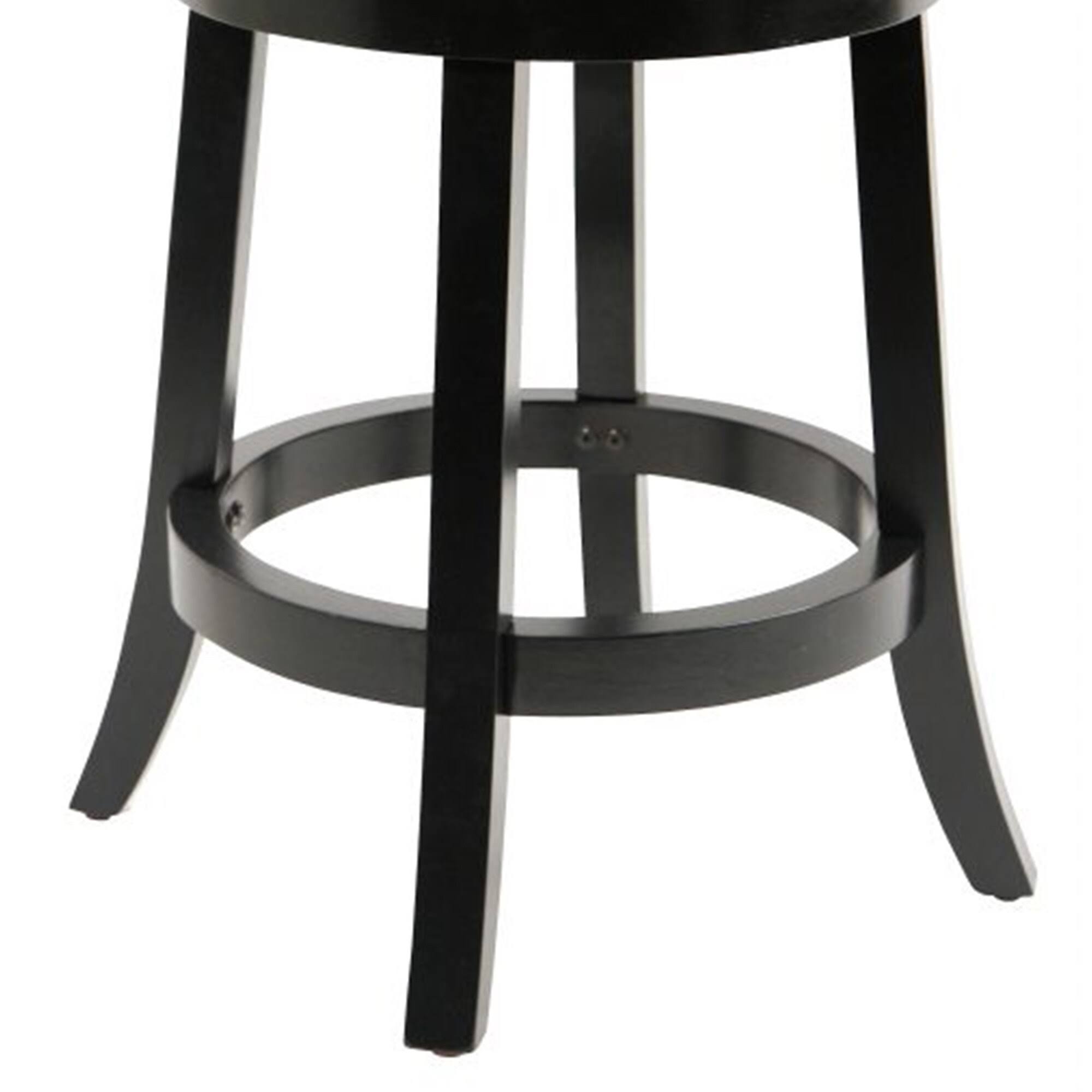 Black Wooden Swivel Counter Stool with Padded Seat and Back J645