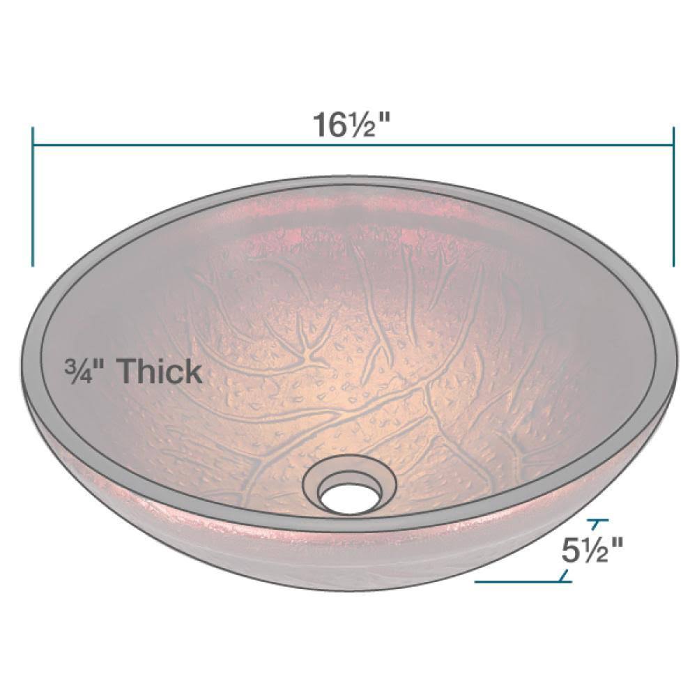 Red Lava Glass Vessel Bathroom Sink with Vessel Faucet W131229