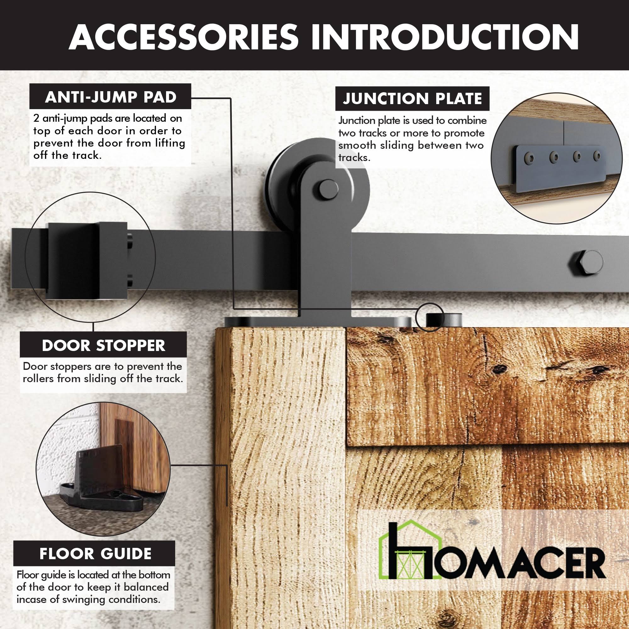 Black Sliding Barn Door Hardware Kit Q6493