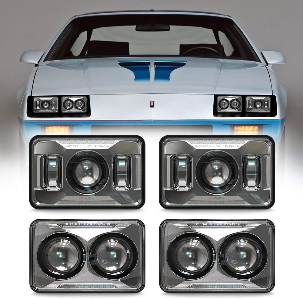4x6 LED Headlights Hi/Lo Beam Rectangular Headlight Replacement - 4pcs Z50719