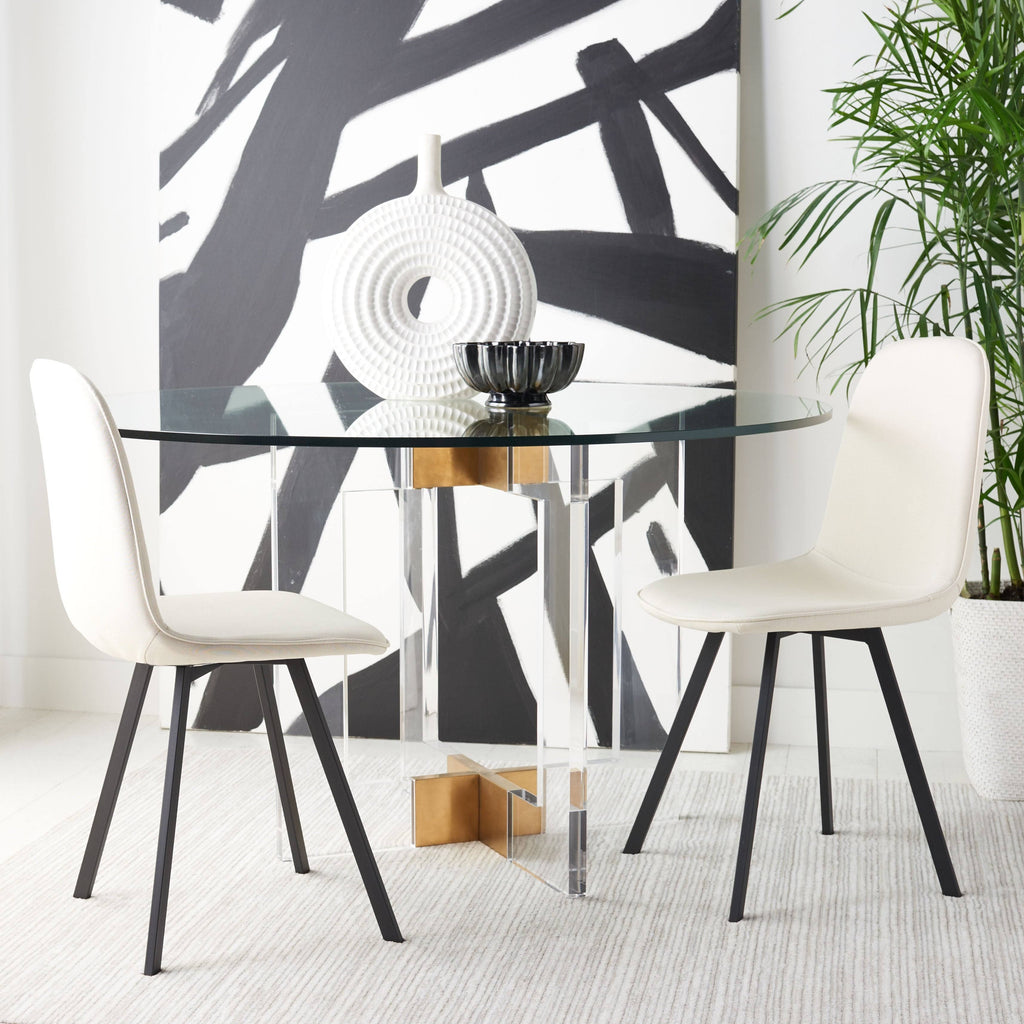 Beige / Black Dining Chair (Set of 2) F3396