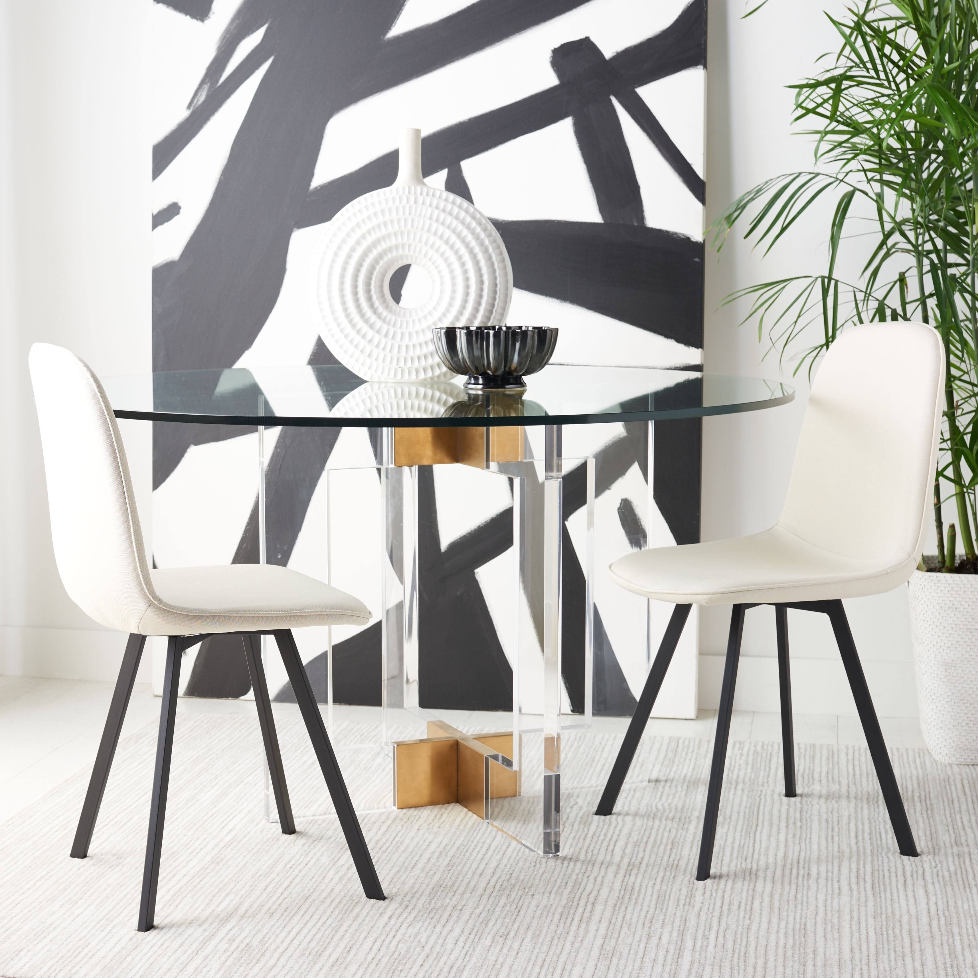 Beige / Black Dining Chair (Set of 2) F3396
