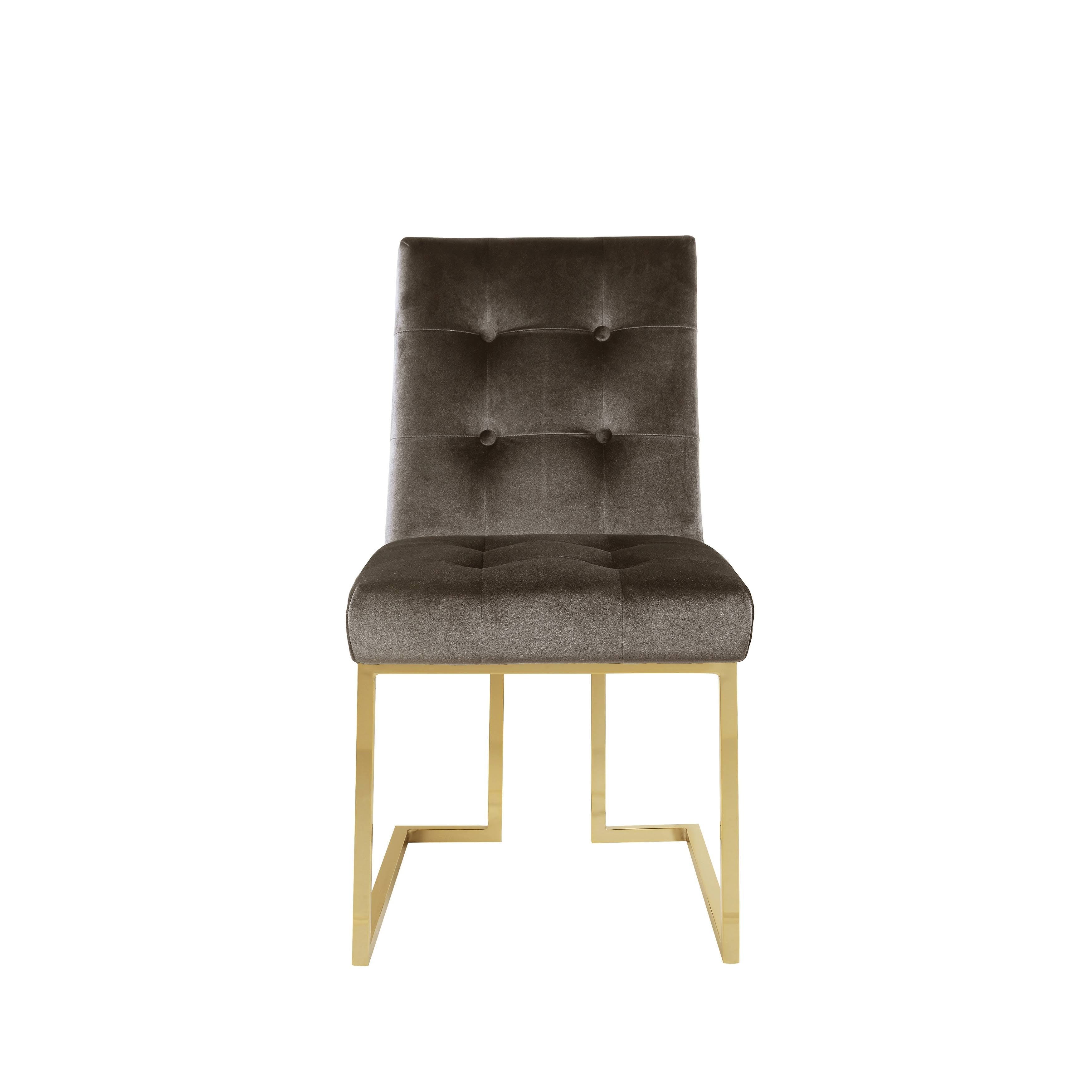 Taupe Velvet Dining Side Chair L48572
