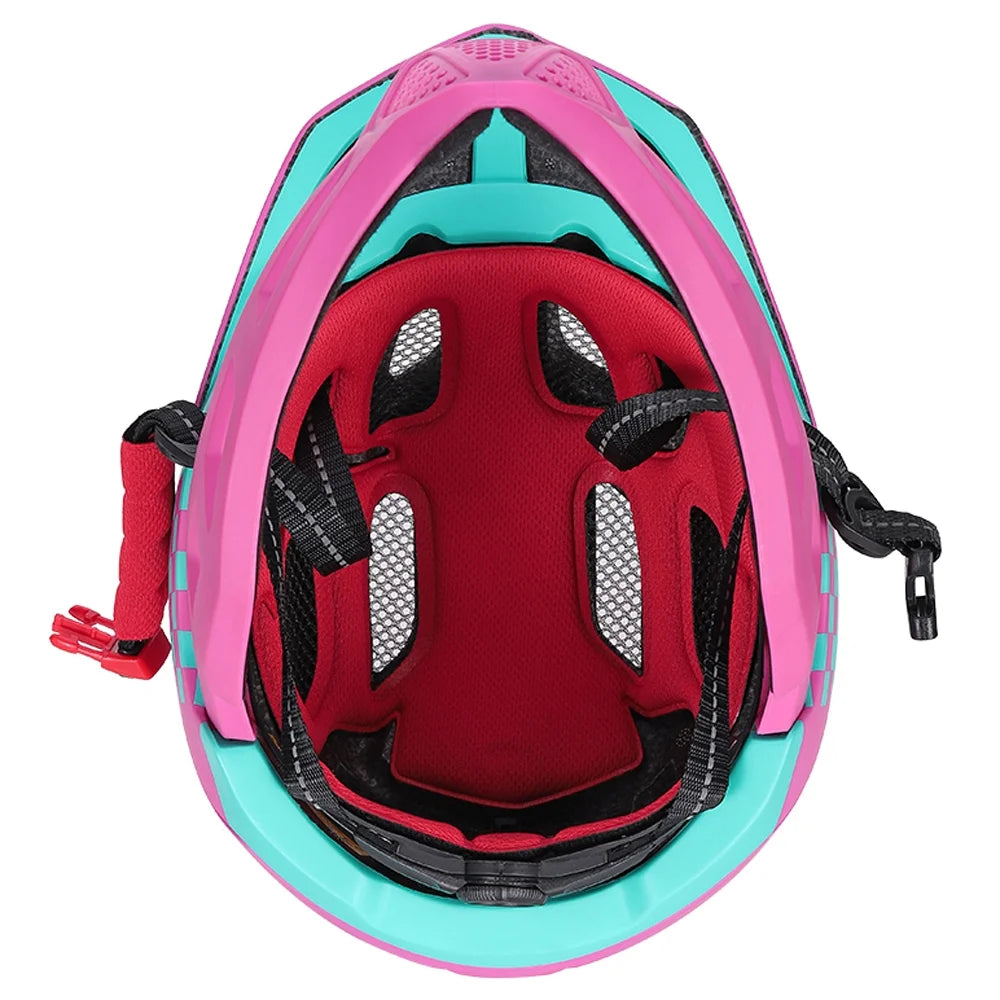 Kid Bike Full Face Helmet with Taillight and Detachable Chin Guard D7108