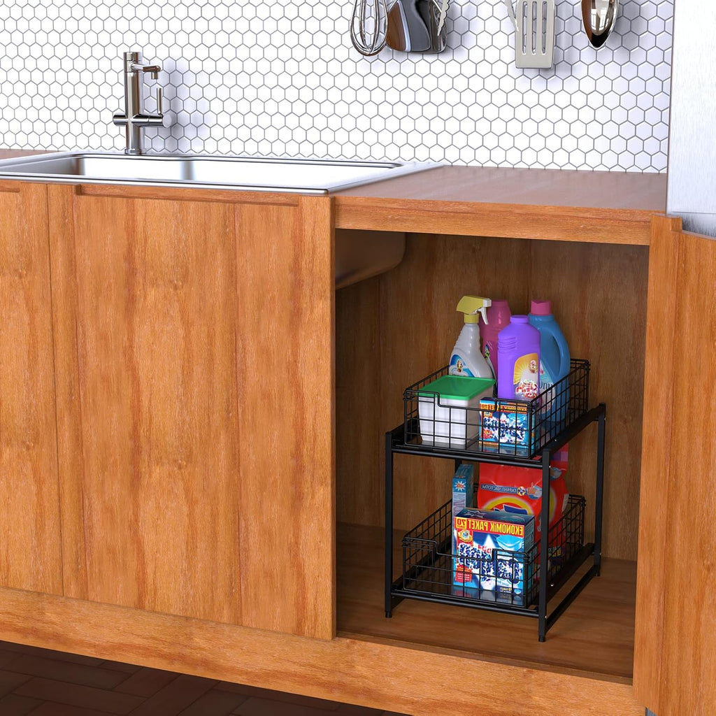Black Under Sink Pull Out Organizer D96264
