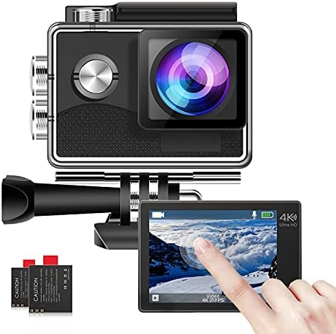 4K 30FPS Touch Screen Wifi Sports Underwater Camera with 2 Rechargeable Batteries V7413