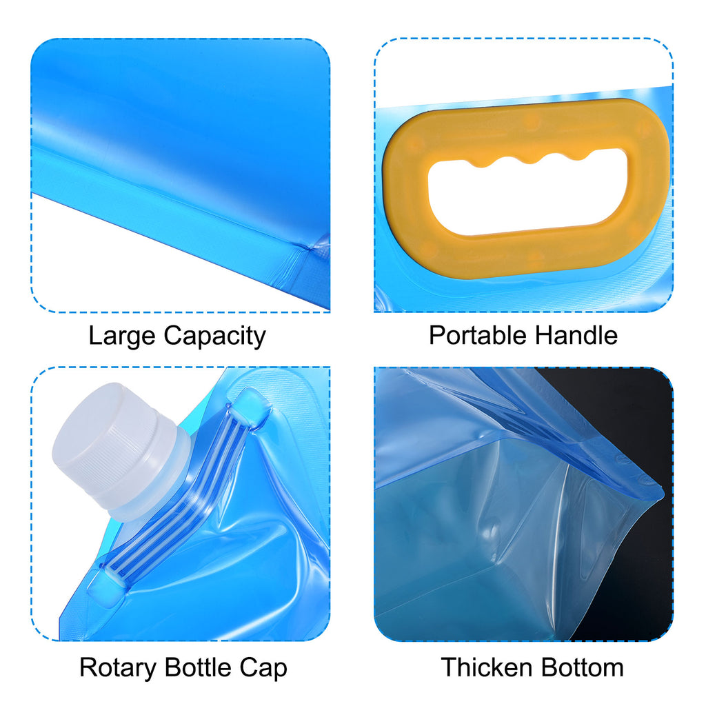 10L Collapsible Water Container Bag, 4 Pack Clear Blue I400
