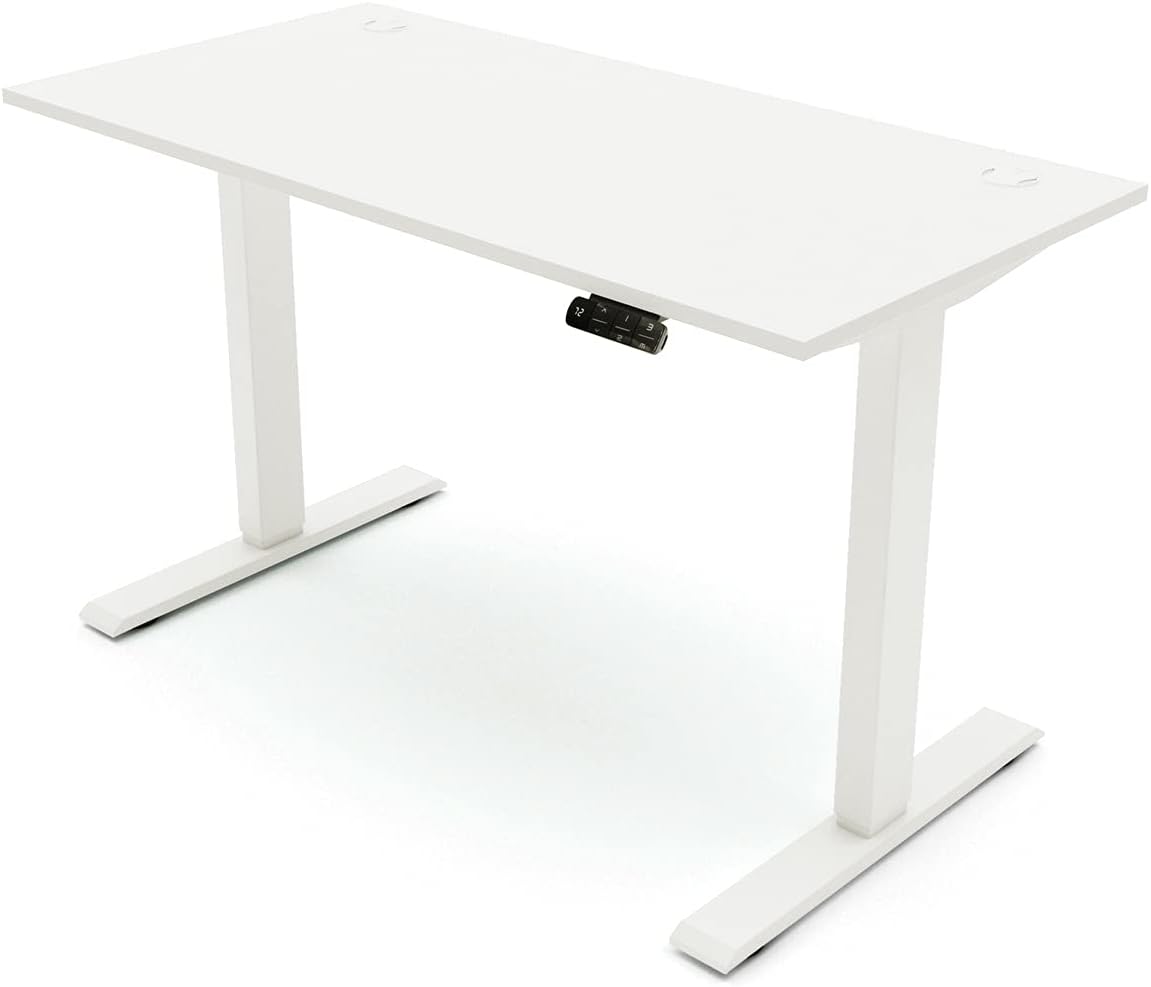 Dual Motor Sit Stand Desk 48 x 24 Inches Height Adjustable Electric Standing Desk with 3 Memory Preset Controller I123