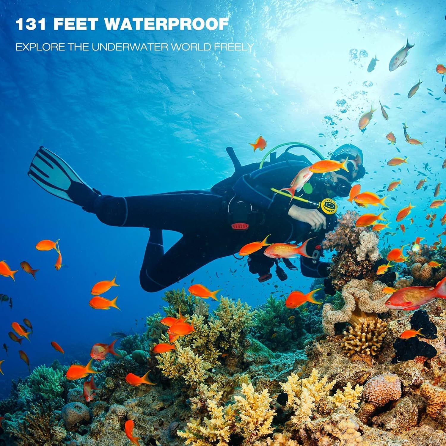 4K 30FPS 24MP Dual Screen Waterproof Action Camera with EIS, Wi-Fi, 2X1350 Batteries and Accessories O48966