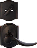Aged Bronze Interior Lever Set with Single Cylinder Deadbolt Pack of 2 M256048