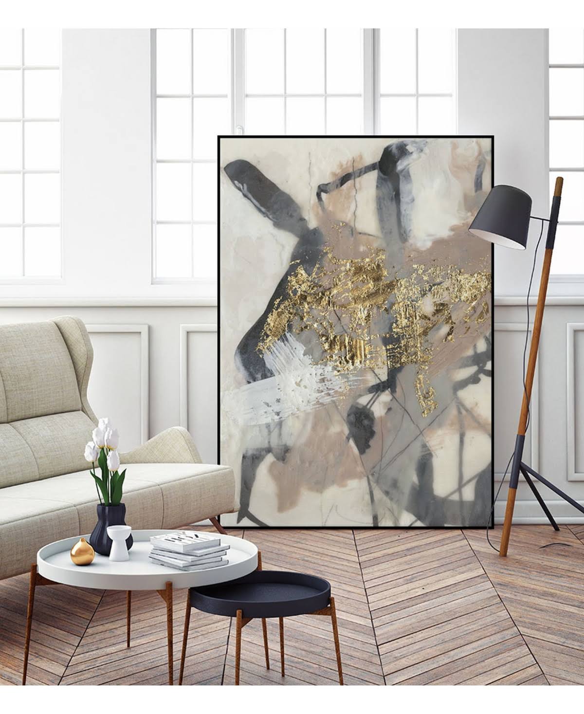 Golden Blush Framed Canvas Art A634162
