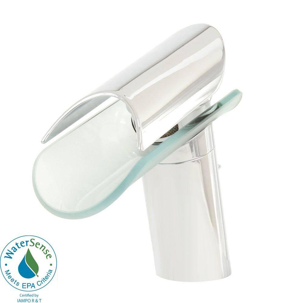 Chrome Single Handle Lavatory Faucet with Glass Spout V116