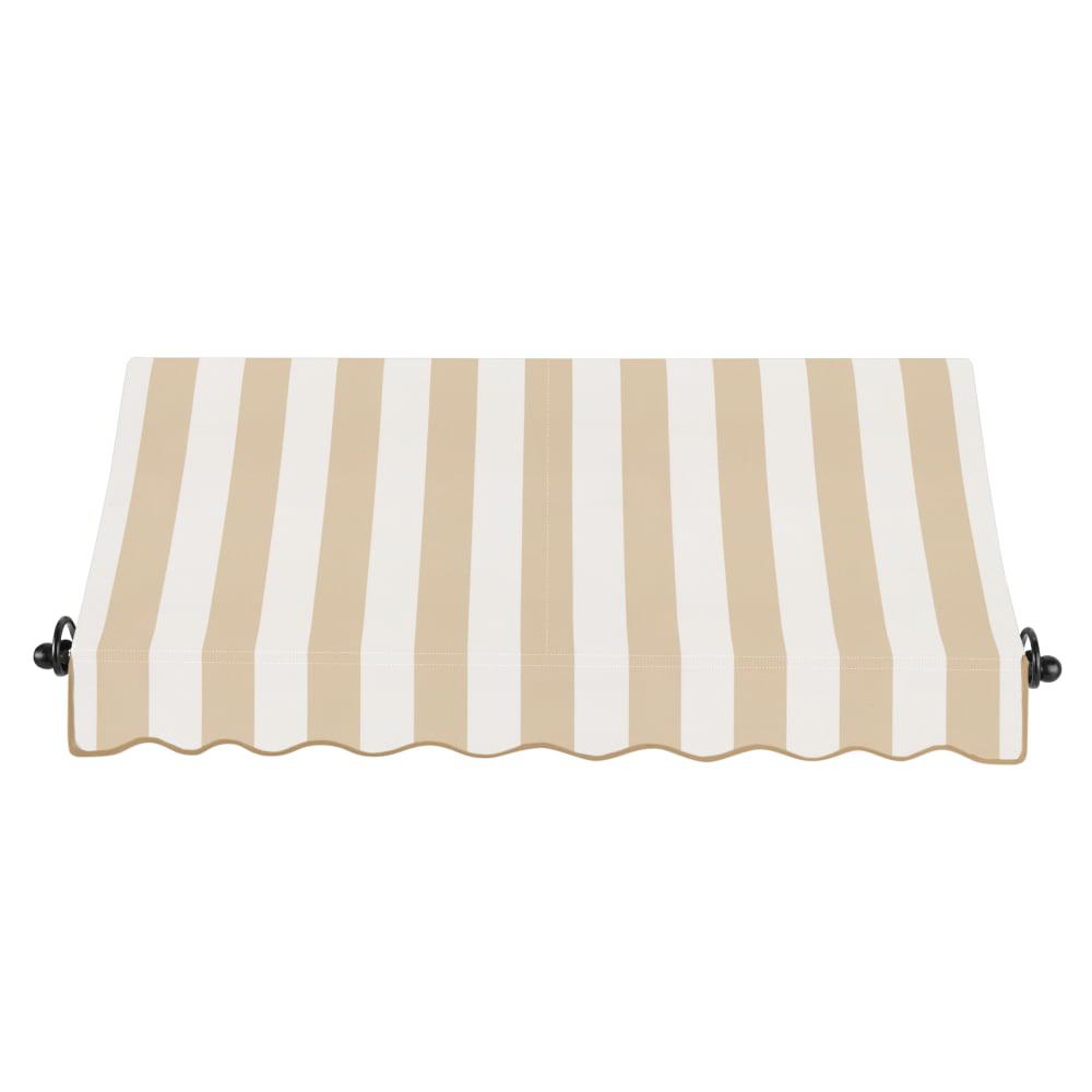 8.375 ft Fixed Awning Acrylic Fabric, Linen/White Stripe B652472