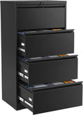 Black Metal 2 Drawer Lateral File Cabinet L3309