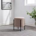 Light Brown Round Ottoman L50616