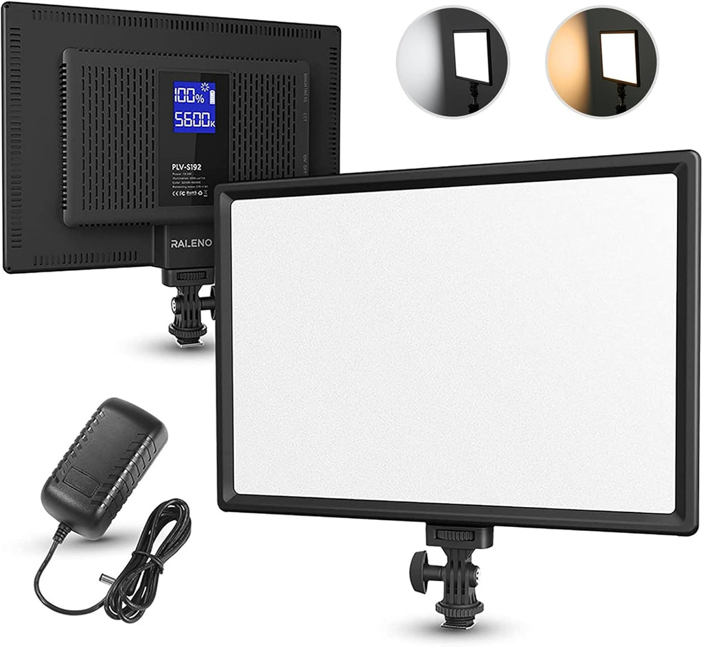 LED Video Soft Light Panel, Dual Rechargeable Battery, Dimmable 3200K-5600K, CRI95+, Pack of 2 K697