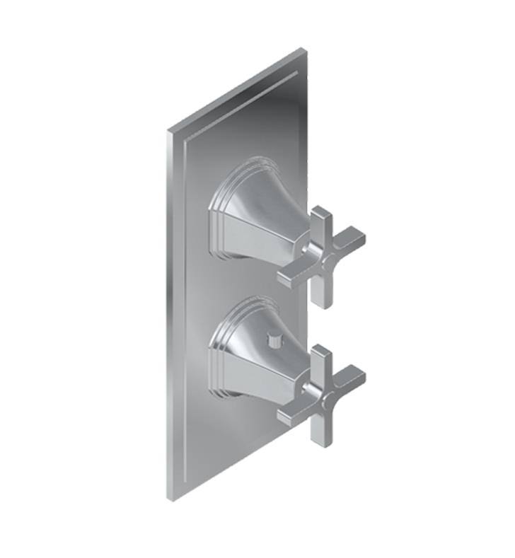 Polished Nickel Thermostatic Valve Trim Plate with Cross Handle V5041
