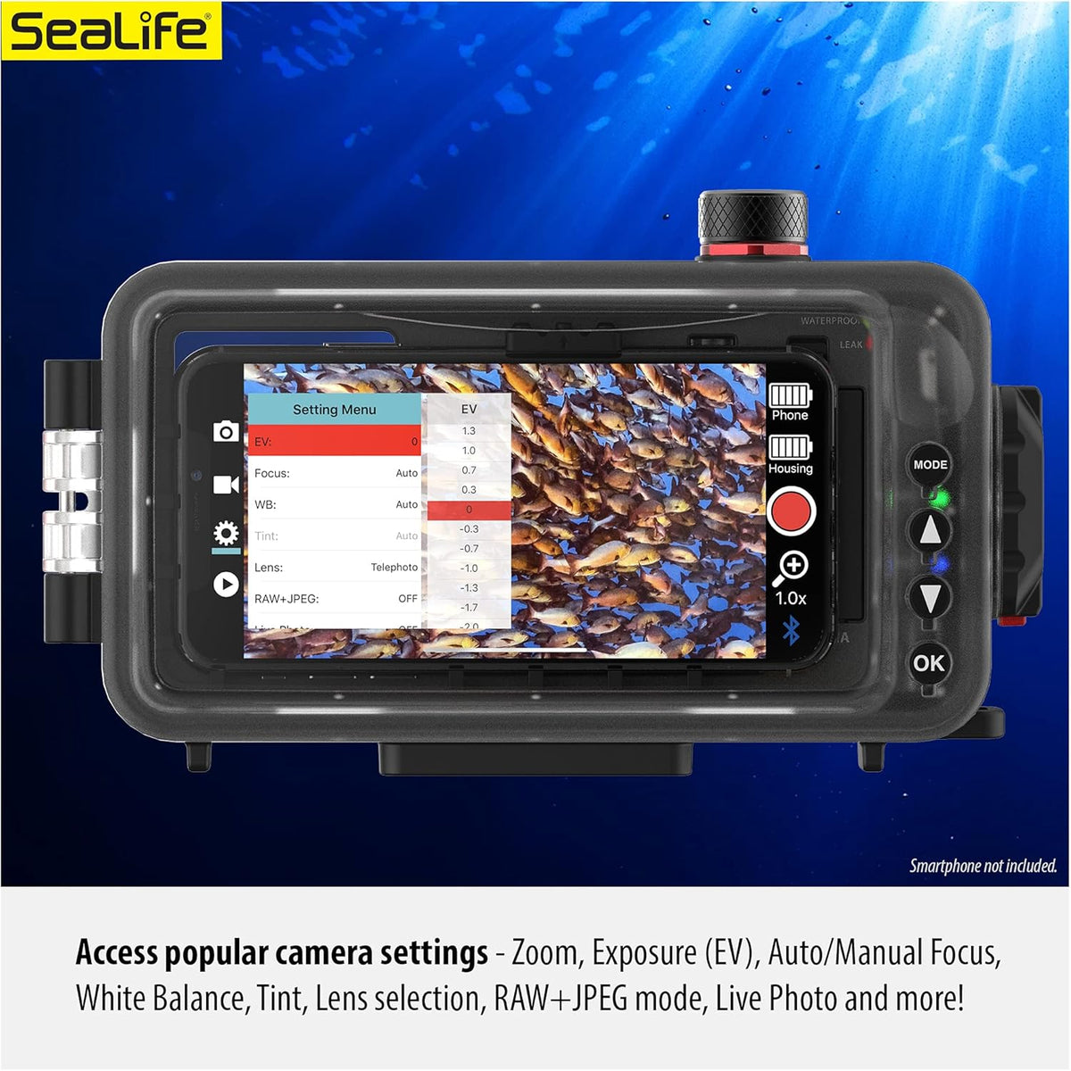 Waterproof Underwater Smartphone Scuba Case, Black K7461