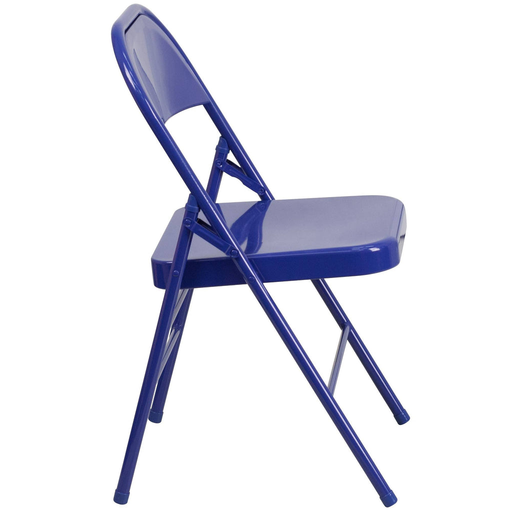 Cobalt Blue Metal Folding Chair M752