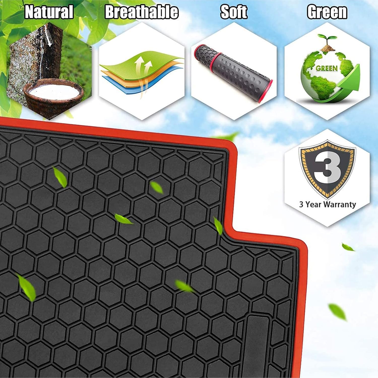Black Rubber Car Floor Mats H567130