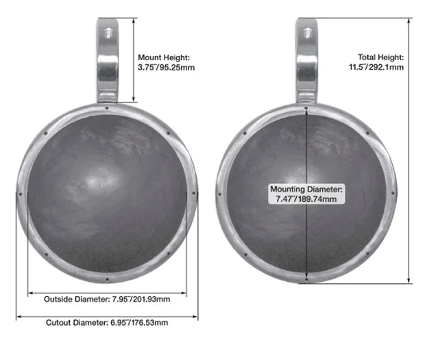 White Aluminum Wakeboard Tower Speaker Pods with Covers X60276