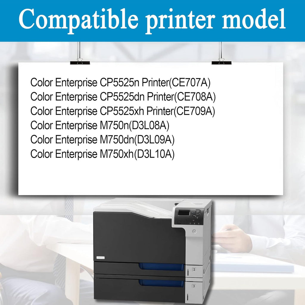 2 Pack Cyan Remanufactured Toner Cartridge for HP Color Enterprise CP5525n CP5525dn CP5525xh M750n M750dn M750xh J1245