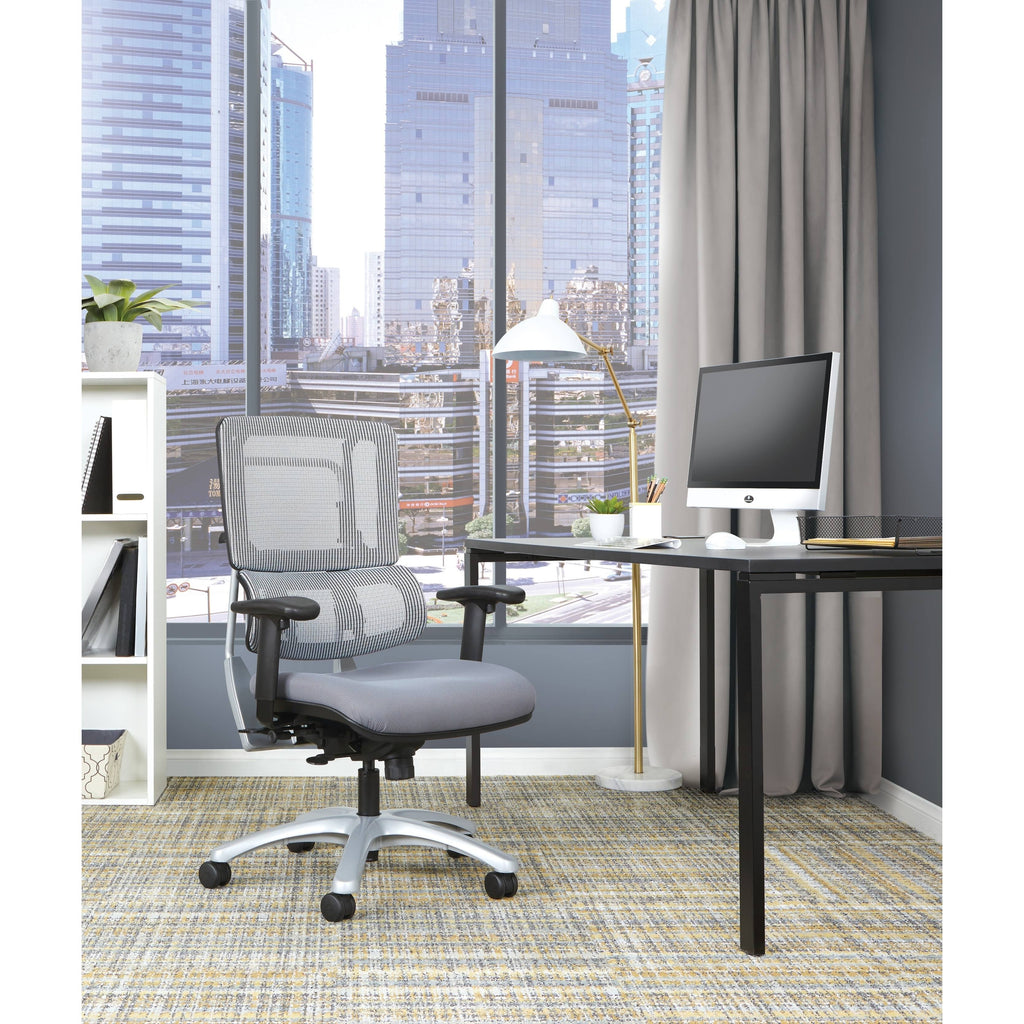 Grey Mesh Back Chair with Silver Base, Orange O94345