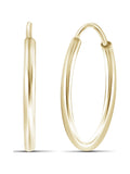 12mm Tube Crimp Hoop Earrings in 10KT Yellow Gold I28155
