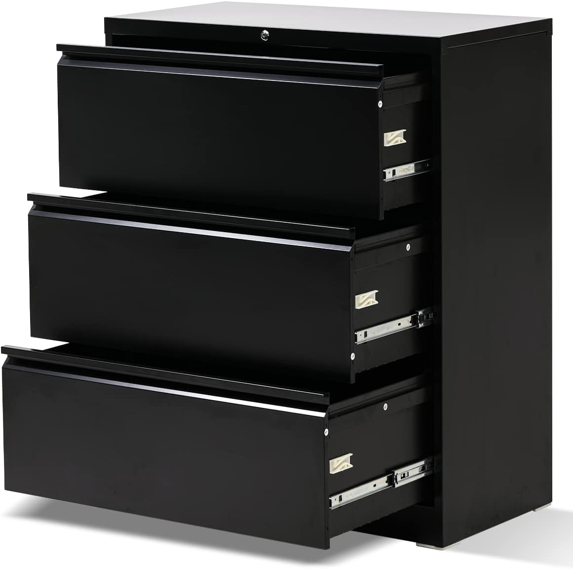White 4 Drawer Metal Lateral File Cabinet with Lock N920641