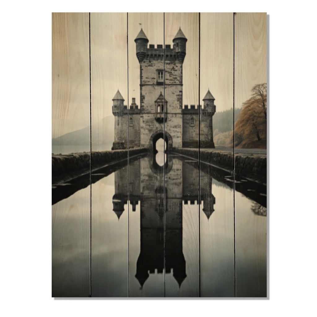 Natural Pine Wood Cityscapes Print M276139