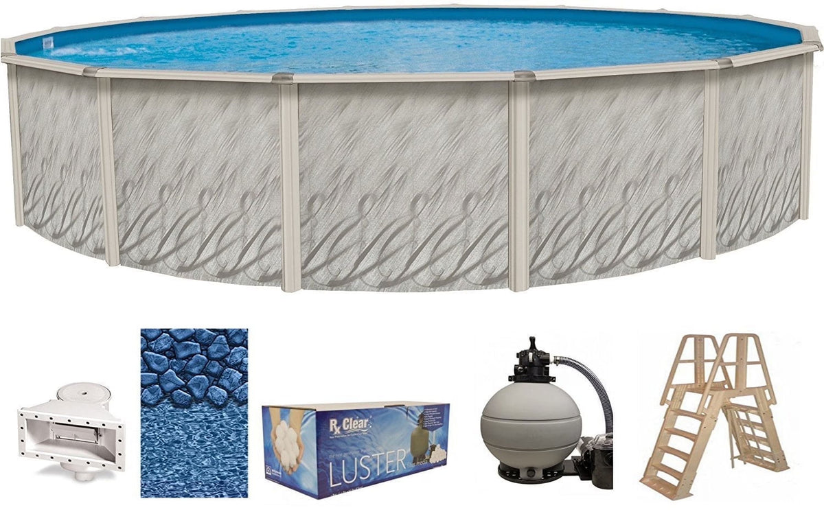 12' Round 52" Wall Above-Ground Swimming Pool with Full Start-Up Kit G35840