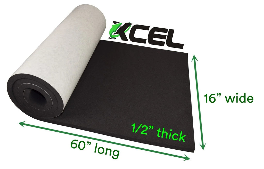 Marine Foam Rolls Sheets with Adhesive Closed Cell Foam Padding Neoprene Foam Cosplay Easy Cut - Various Sizes (60" x 16" x 1/2" (1 Pack), Black, 1) M774