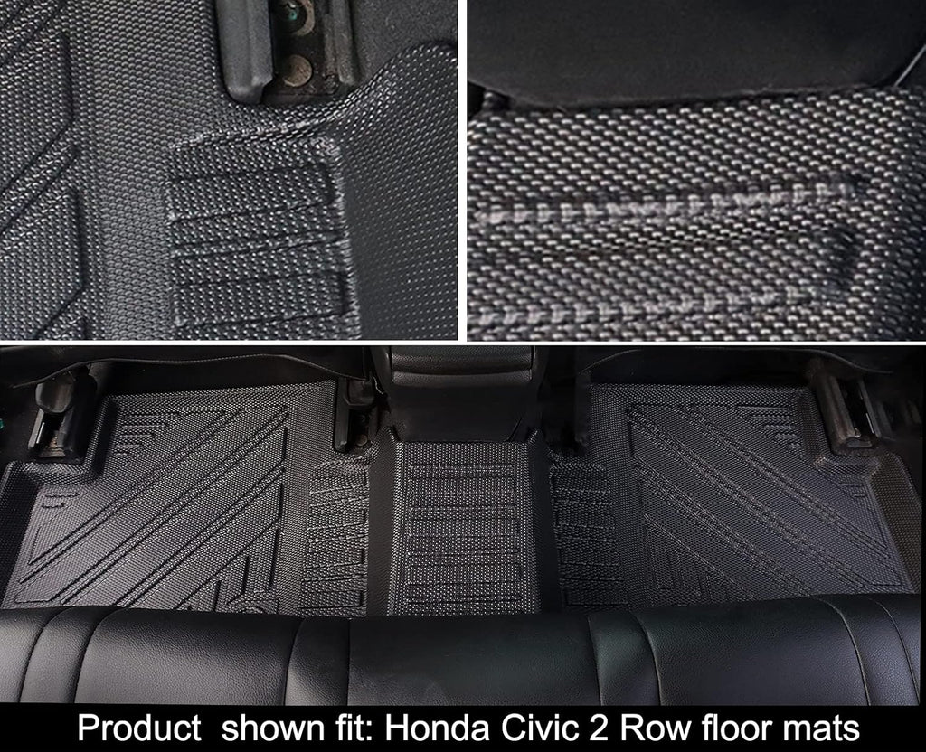 Black All-Weather Rubber Car Floor Mats and Cargo Trunk Liners Set D476034