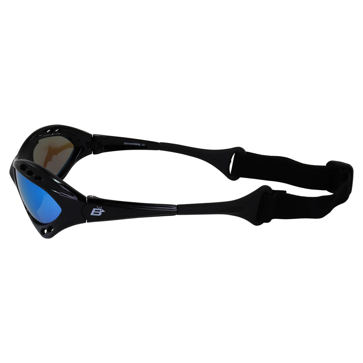 3 Pairs Padded Polarized Sunglasses with Strap Black Frame Blue Purple Green Mirror Lenses Z306462
