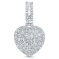 10kt White Gold Diamond Heart Pendant I58968