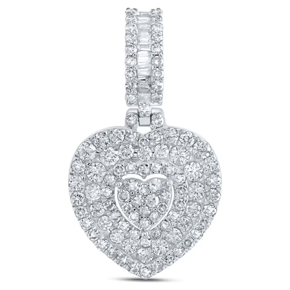 10kt White Gold Diamond Heart Pendant I58968