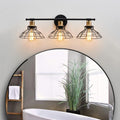 3-Light Black Metal Wall Mounted Bath Vanity Light K8887