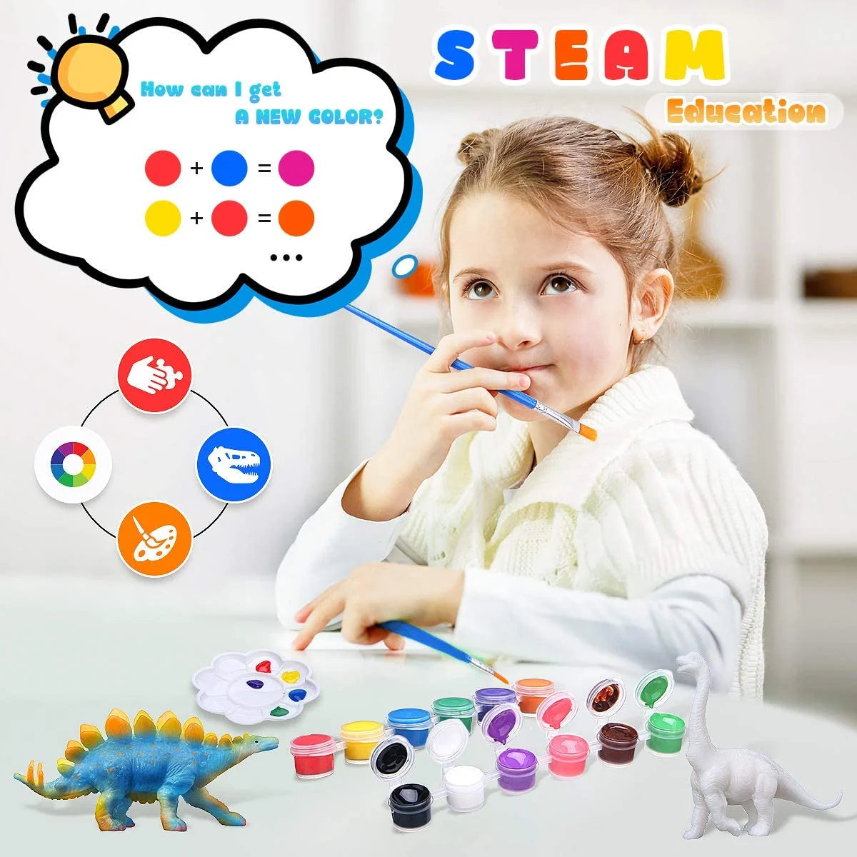 Kids Dinosaur Painting Kit with Play Mat X8532