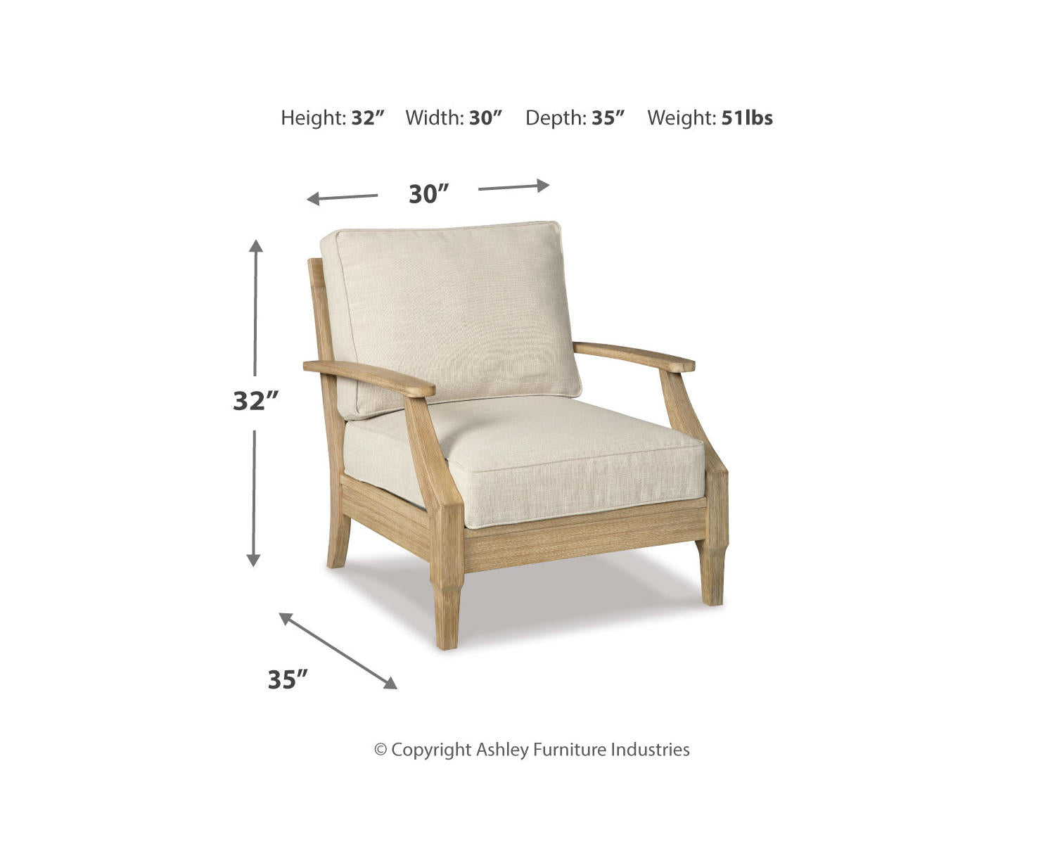 Beige Lounge Chair with Cushion O30511