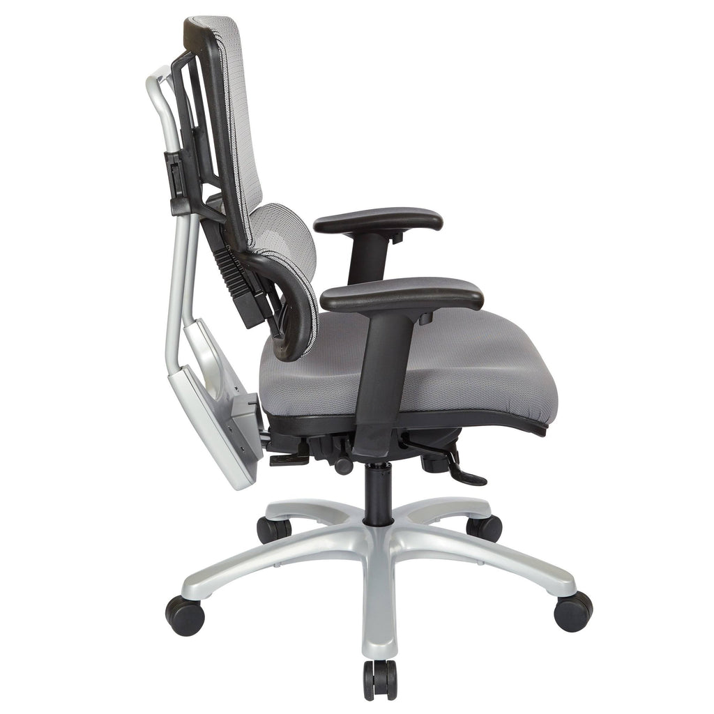 Grey Mesh Back Chair with Silver Base, Orange O94345