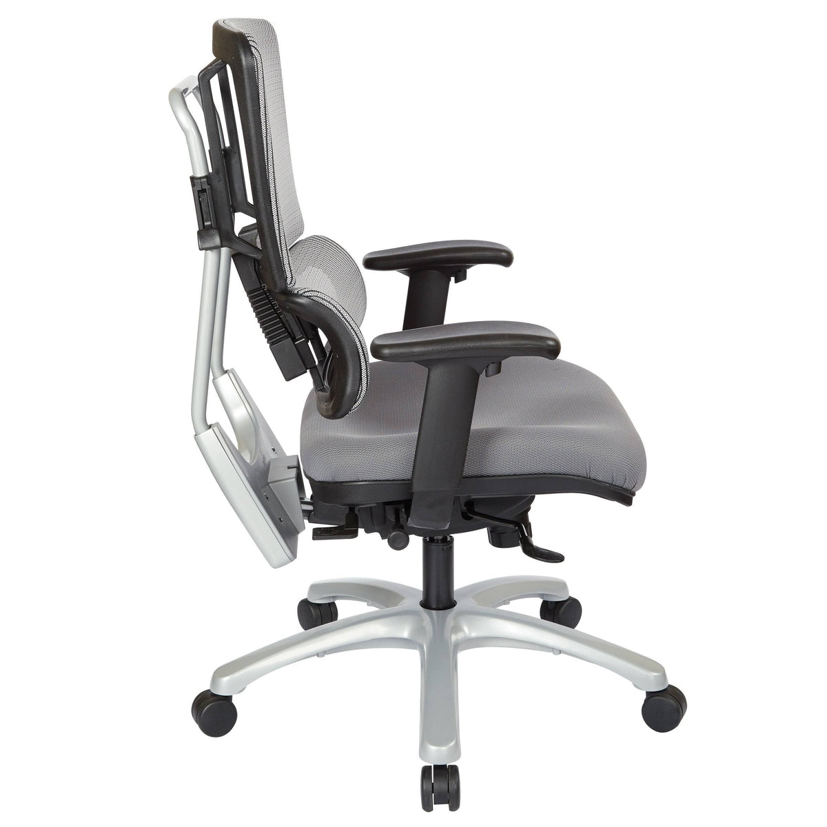 Grey Mesh Back Chair with Silver Base, Orange O94345