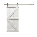 Solid White Stained Knotty Pine Wood Interior Sliding Barn Door with Hardware Kit L187