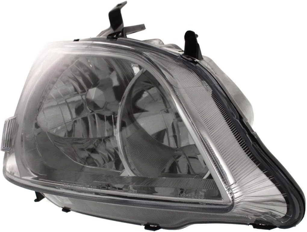 Headlight Assembly for Honda Civic 2004 2005 Passenger Side with Bulbs P6152