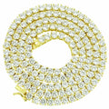 14K Gold Finish Tennis Chain Necklace 30" V959