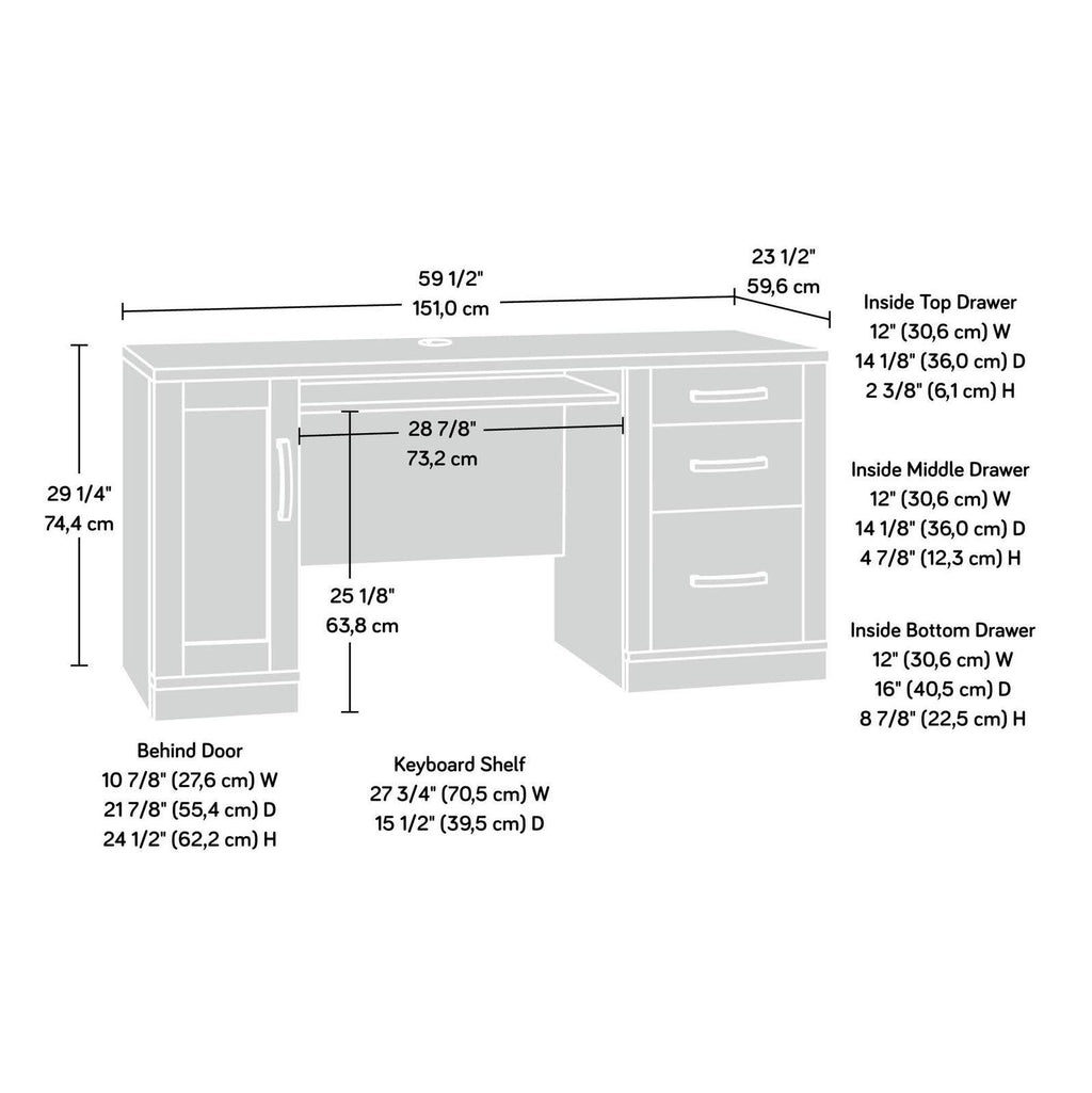 Dark Alder Computer Credenza B824