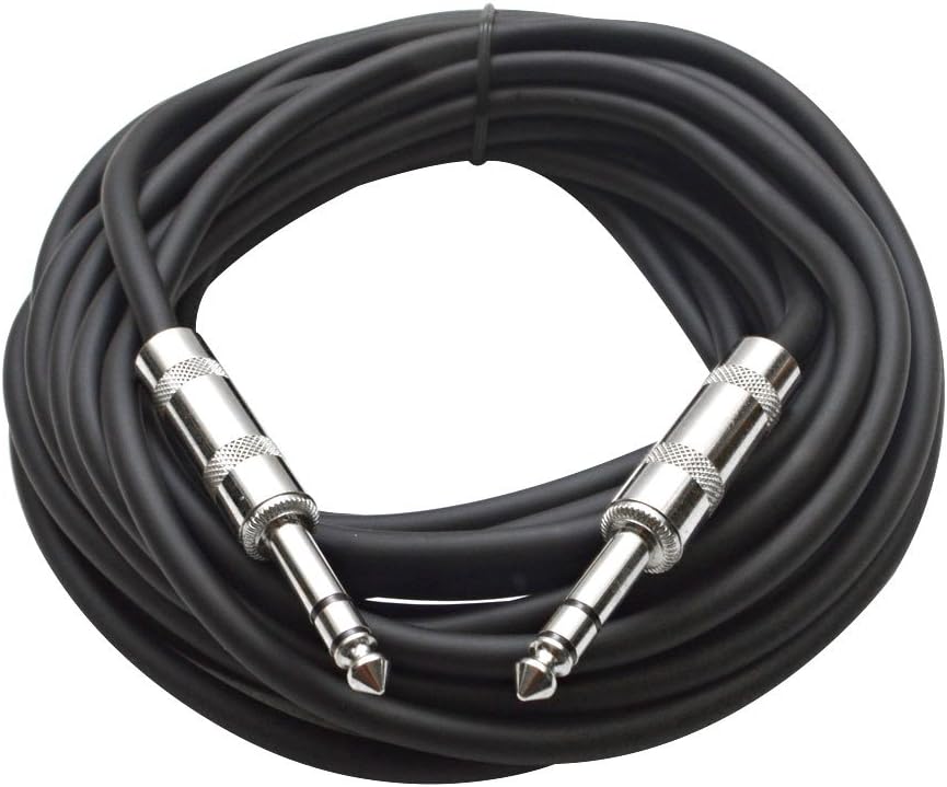 8 Pack Black 25' 1/4 TRS Patch Cables K503001