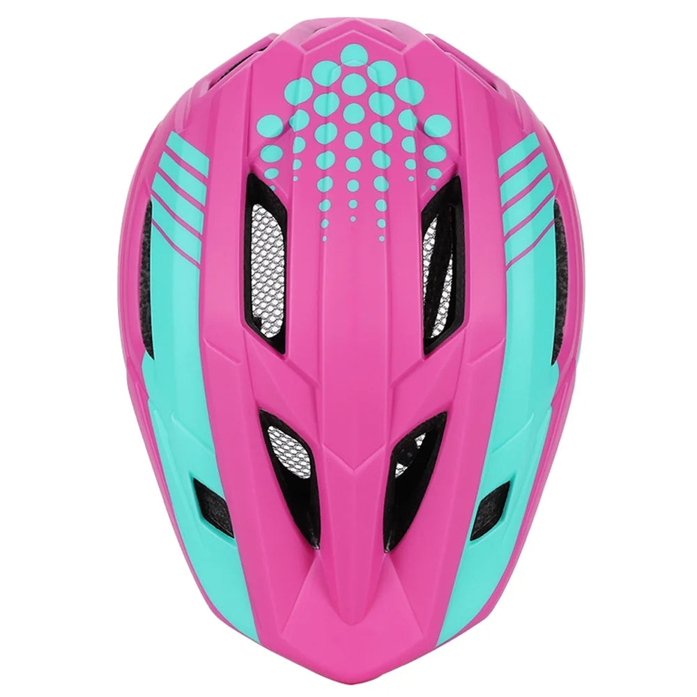Kid Bike Full Face Helmet with Taillight and Detachable Chin Guard D7108