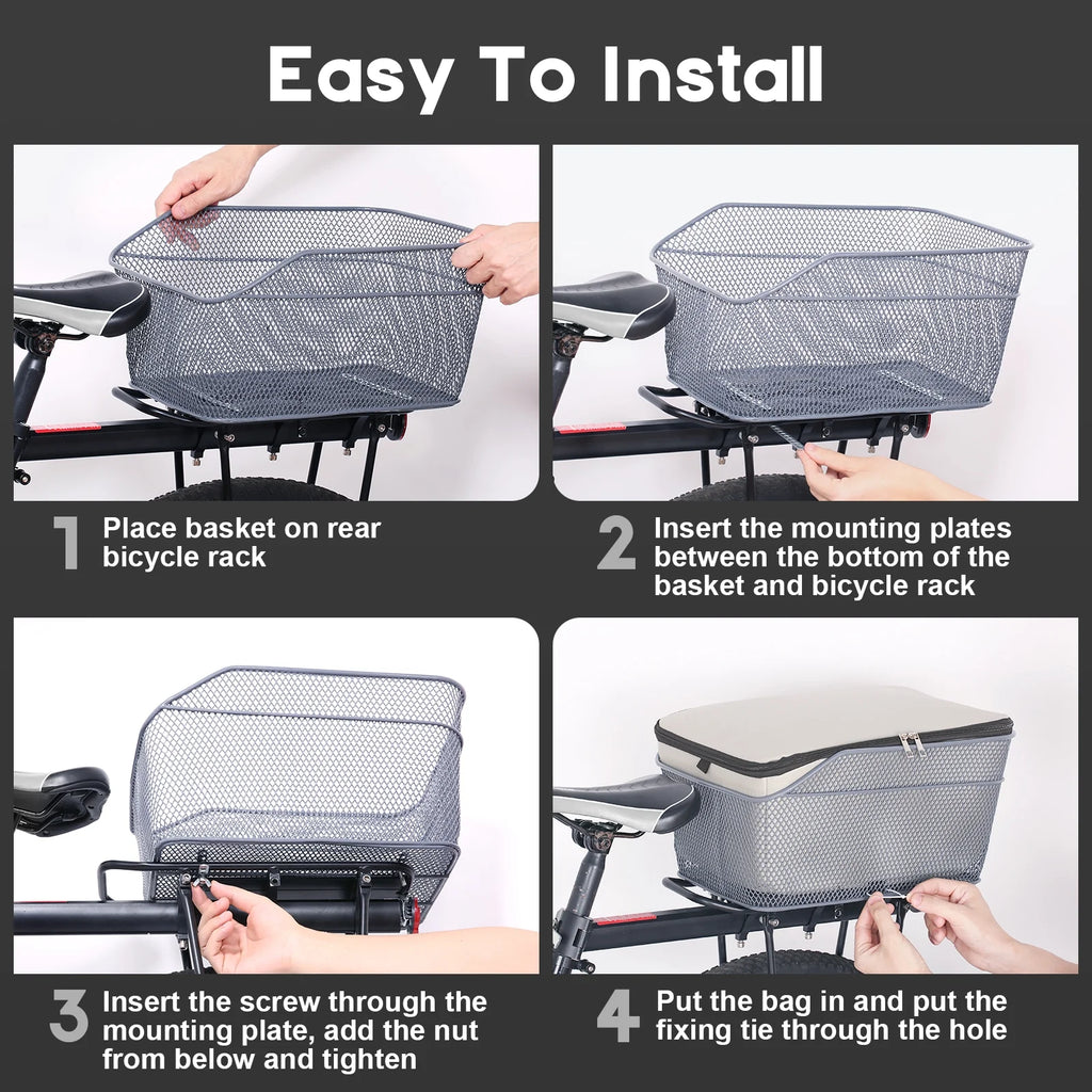 Bicycle Basket with Rear Bike Rainproof Cover Z89870